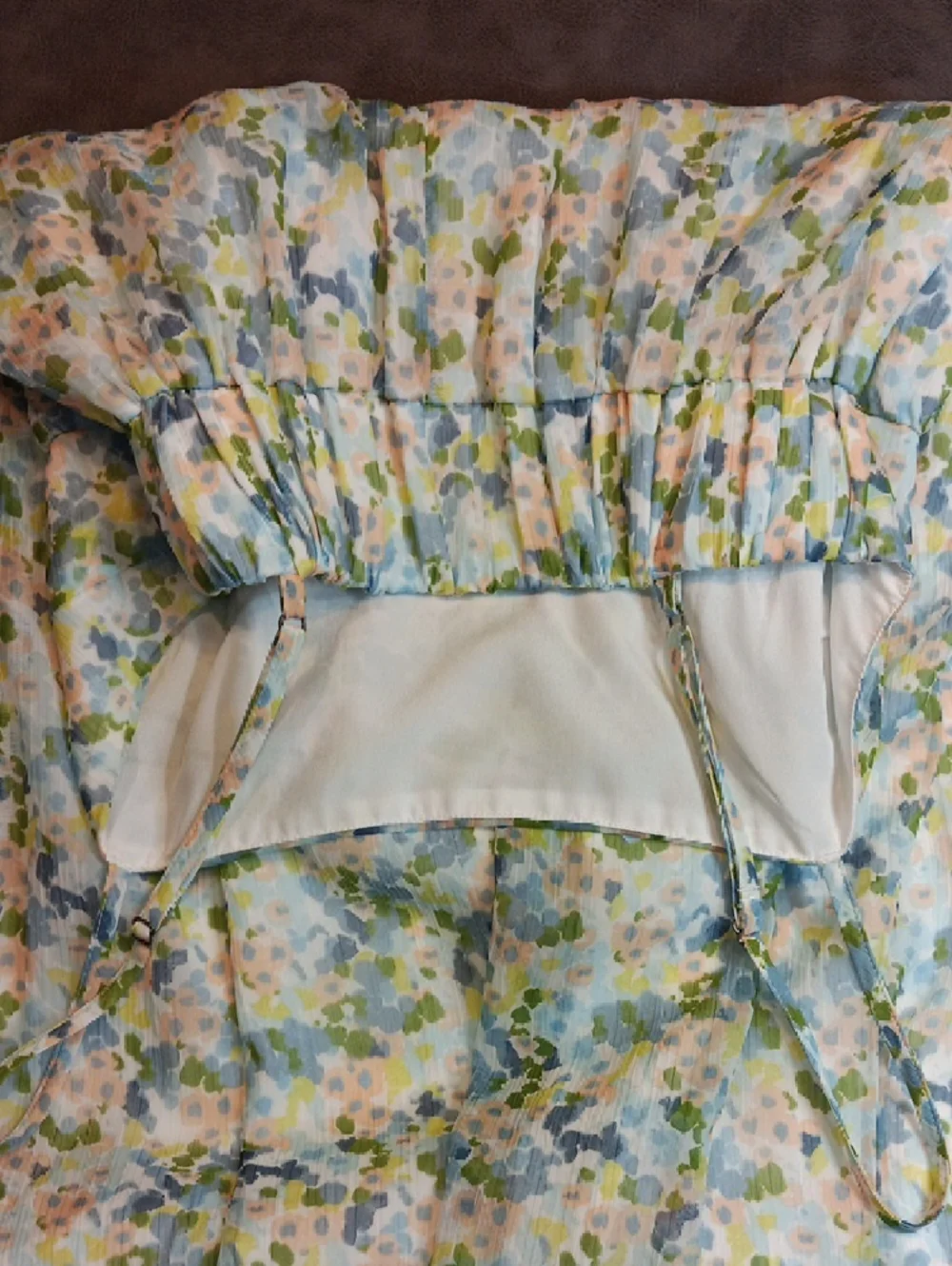 Abercrombie & Fitch Pastel Floral Maxi Dress in Blue, Green, Cream